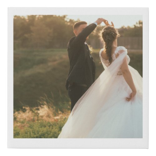 Modern Wedding Photo Collage Wall Peel and Stick P Faux Canvas Print