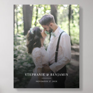 Modern Wedding Photo Elegant Overlay Acrylic Photo Tile