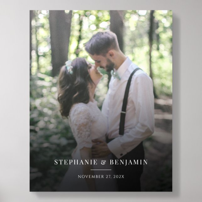 Modern Wedding Photo Elegant Overlay Acrylic Photo Tile (Front Set)