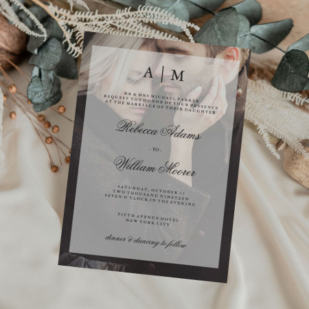 Modern Wedding Photo Invitation With Overlay