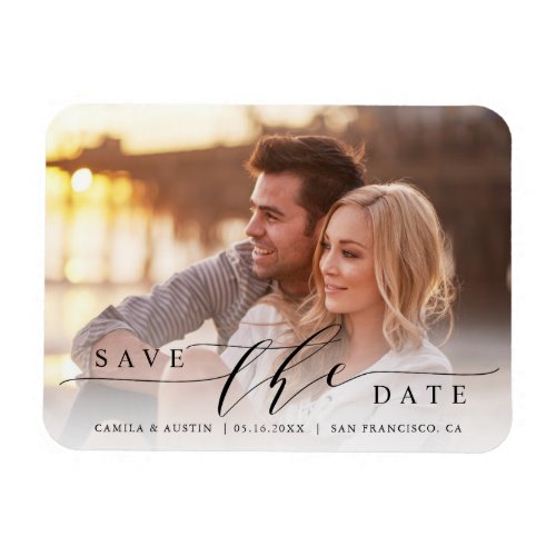 Modern Wedding Photo Save the Date  Magnet