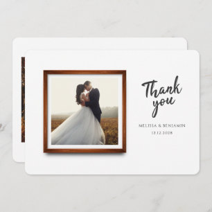 Modern Wedding Photo Script Thank You Card