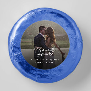 Modern Wedding Photo Script Thank You Dipped Oreo Cookie Favors