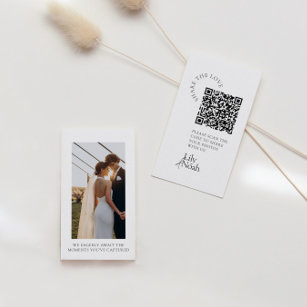 Modern Wedding Photo Share The Love QR Code Enclosure Card