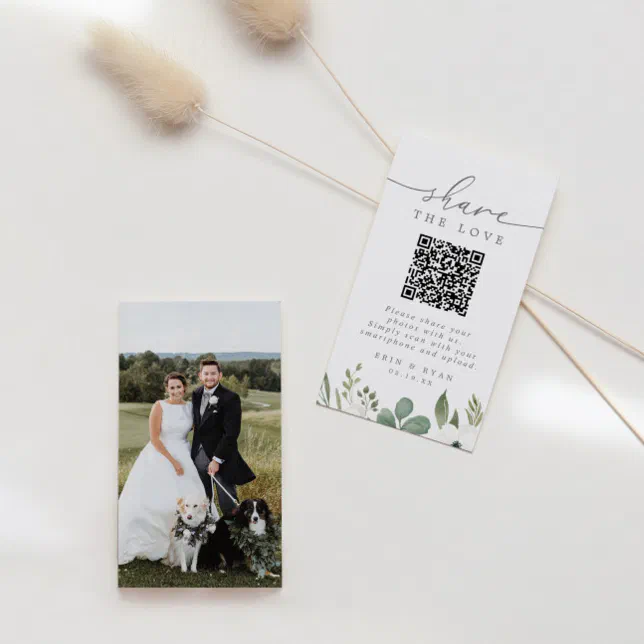 Modern Wedding Photo Sharing With QR Code & Photo Enclosure Card | Zazzle