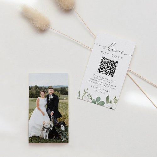 Modern Wedding Photo Sharing With QR Code  Photo Enclosure Card