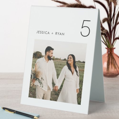 Modern Wedding Photo Table Numbers Table Tent Sign