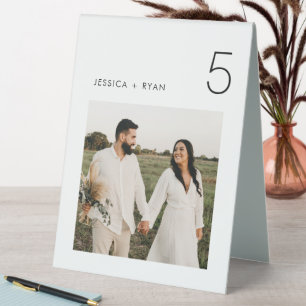 Modern Wedding Photo Table Numbers Tent