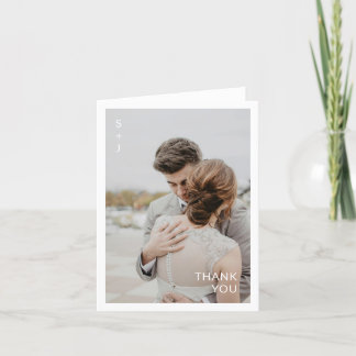 Modern Wedding Photo Thank You Card