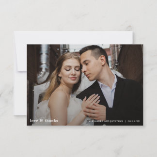 Modern Wedding Photo Thank You Card