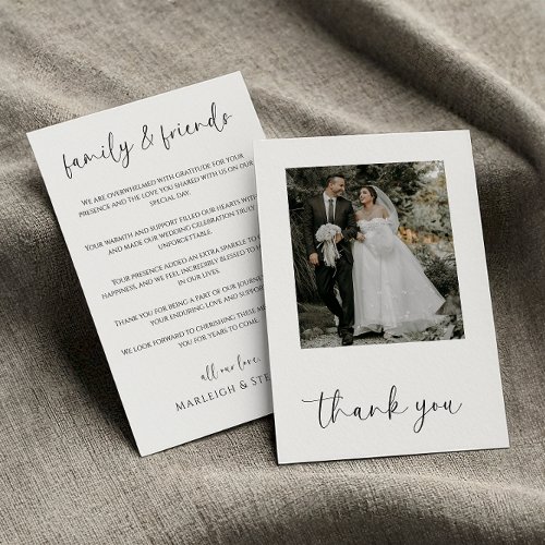 Modern Wedding Photo  Thank You Card