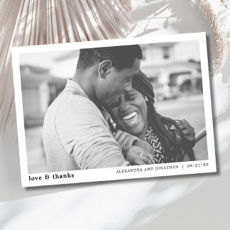 Modern Wedding Photo Thank You Card