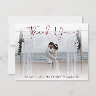 Modern Wedding Photo Thank You Card
