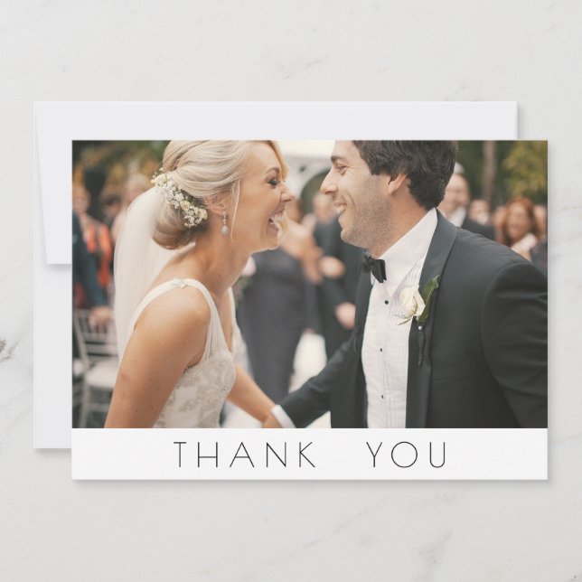 Modern Wedding Photo Thank You Card (Front)
