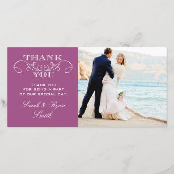 Modern  Wedding Photo Thank You Cards by antiquechandelier at Zazzle