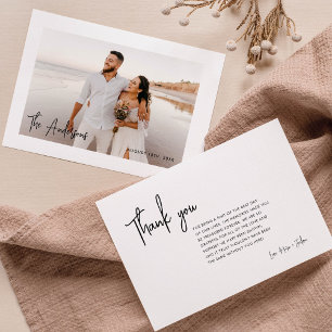 Modern Wedding Photo Thank You Cards