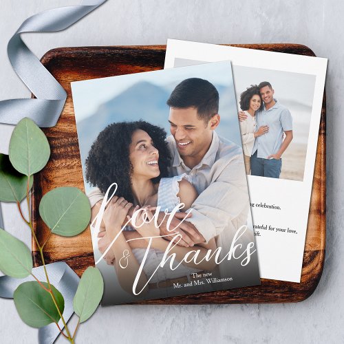 Modern Wedding Photo Thank You Cards