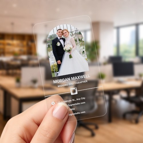Modern Wedding Photographer Clear Business Cards