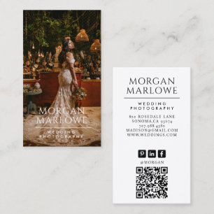 Modern Wedding Photographer Photo Business Card