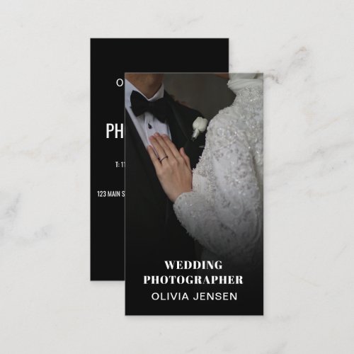Modern wedding photographer photo collage minimal  business card