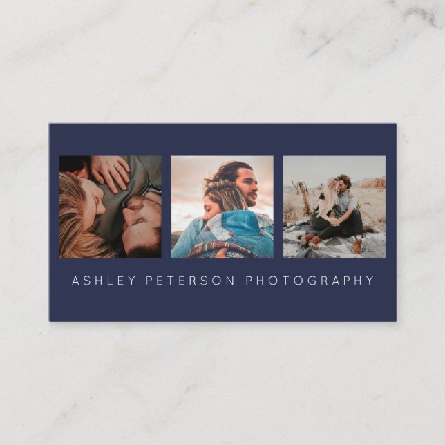Modern wedding photography minimal typography business card (Front)