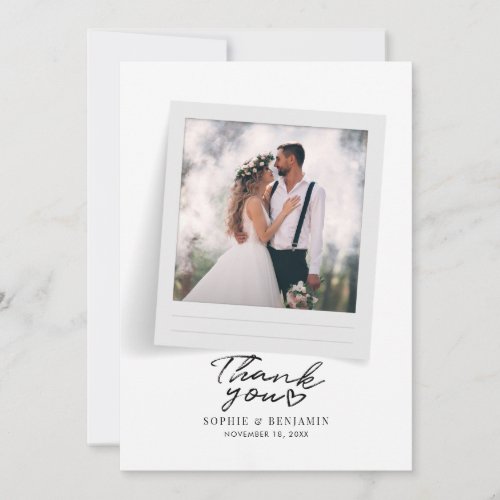 Modern Wedding Photos Hand Lettered Thank You