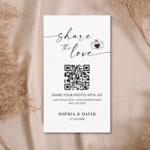 Modern Wedding Photos Share The Love QR Code