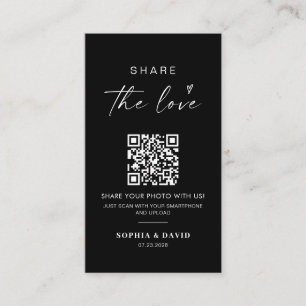 Modern Wedding Photos Share the love QR Code Enclosure Card