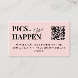 Modern Wedding Pics or it Didn't Happen QR Code  Enclosure Card