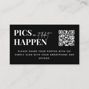 Modern Wedding Pics or it Didn't Happen QR Code  Enclosure Card