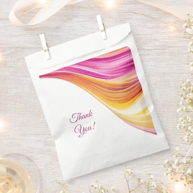 Modern Wedding-Pink Orange Yellow- Favor Bag (Clipped)