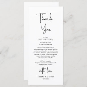 Modern Wedding Place Setting Dinner Thank You Card