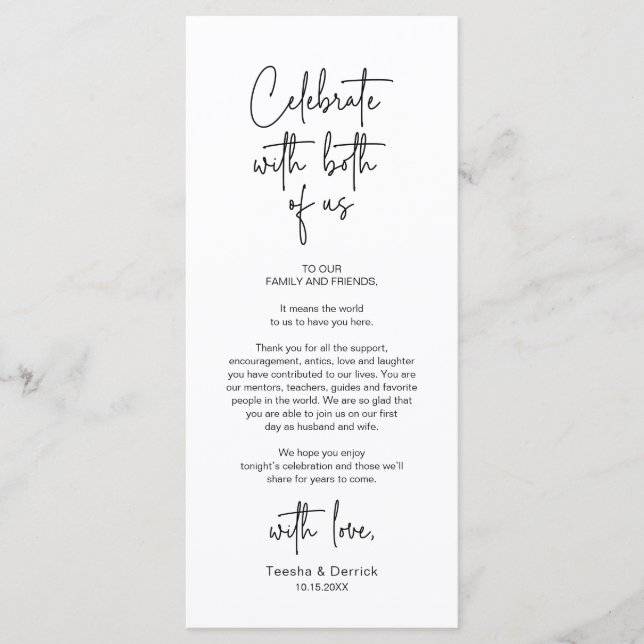 Modern Wedding Place Setting Dinner Thank You Card (Front)