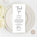 Modern Wedding Place Setting Dinner Thank You Card<br><div class="desc">Share the love and show your appreciation to your guests, when they sit down at their seat and read this personalised charming thank you place card. It's a wonderful way to kick off your special day celebration! This card is sure to set the tone for an unforgettable event. The thank...</div>