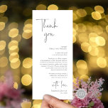 Modern Wedding Place Setting Dinner Thank You Card<br><div class="desc">This is the Place Setting Thank You Cards, in modern romantic classy script, in dark grey themed. Share the love and show your appreciation to your guests, when they sit down at their seat and read this personalised charming thank you place setting card. It's a wonderful way to kick off...</div>