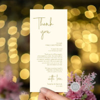Modern Wedding Place Setting Dinner Thank You Card
