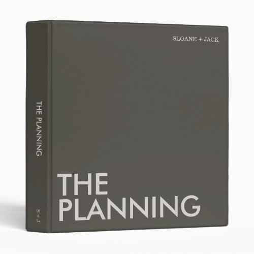 Modern Wedding Planning Binder  Dark Neutral