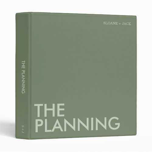 Modern Wedding Planning Binder  Dark Sage