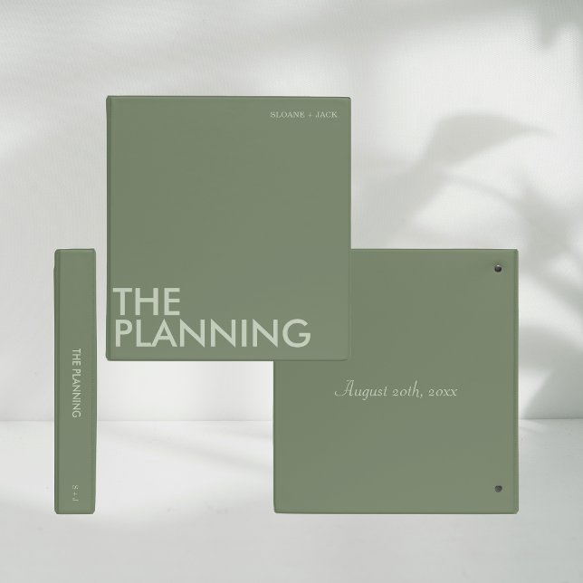 Modern Wedding Planning Binder | Dark Sage (Creator Uploaded)