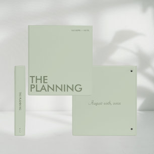 Modern Wedding Planning Binder   Light Sage