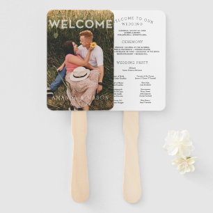 Modern Wedding Program Fans Overlay with Photo
