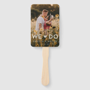 Modern Wedding Program Fans We Do with Photo