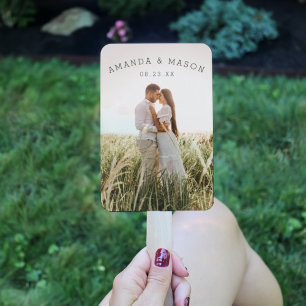 Modern Wedding Program Fans with Photo