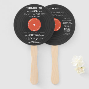Modern Wedding Program Hand Fan