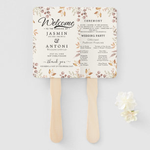 Modern Wedding Program Hand Fan