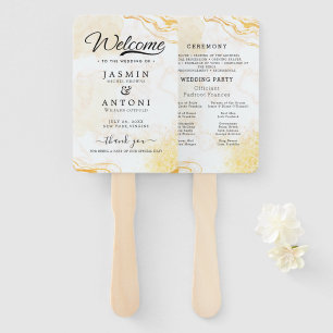 Modern Wedding Program Hand Fan