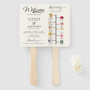Modern Wedding Program Hand Fan
