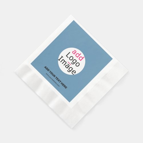 Modern Wedding Promo Customizable Dusty Blue Napkins