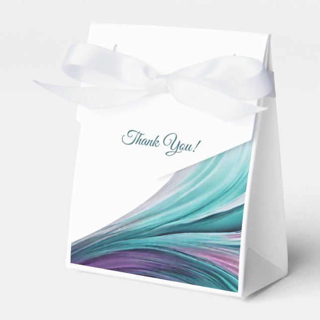 Modern Wedding-Purple and Teal- Favor Boxes (Front Side)