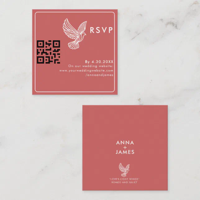 Modern Wedding QR Code Minimalist Elegant Quote  Enclosure Card